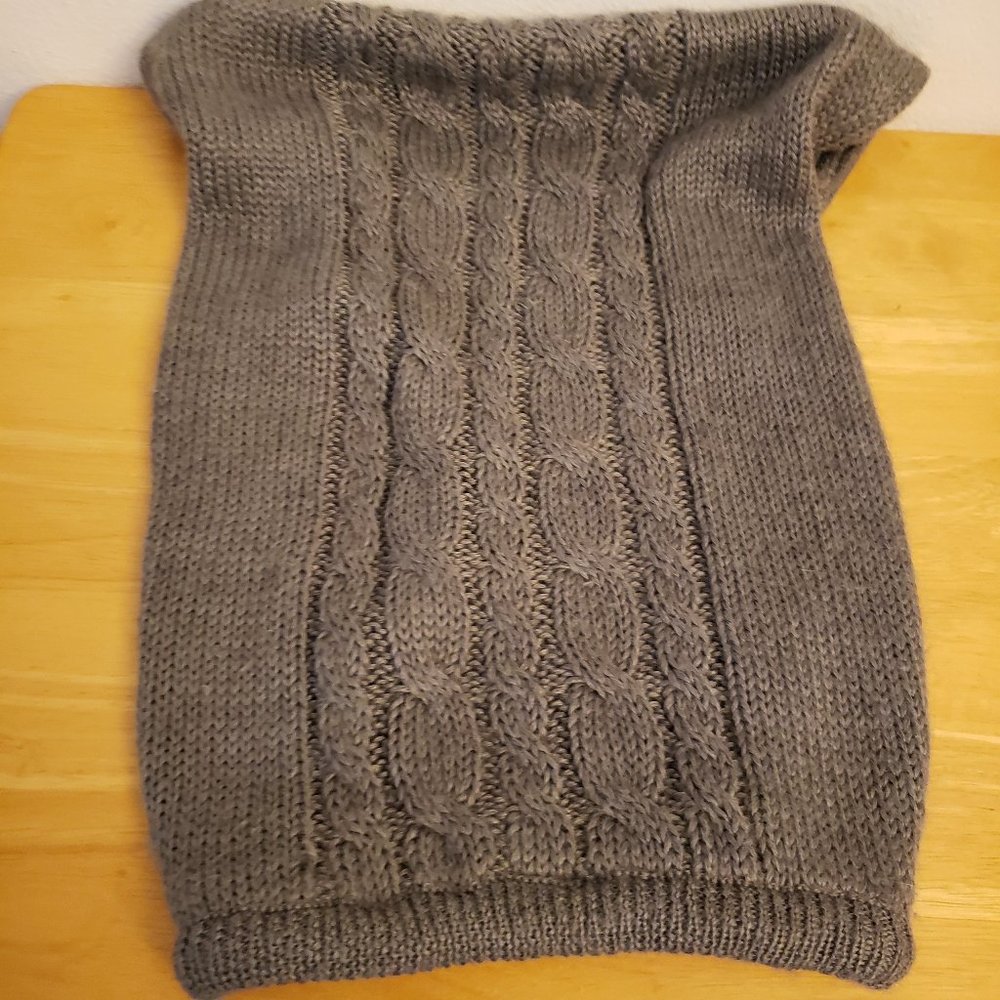 Top Paw Sweater Solid Cable Grey for Dogs Size Large